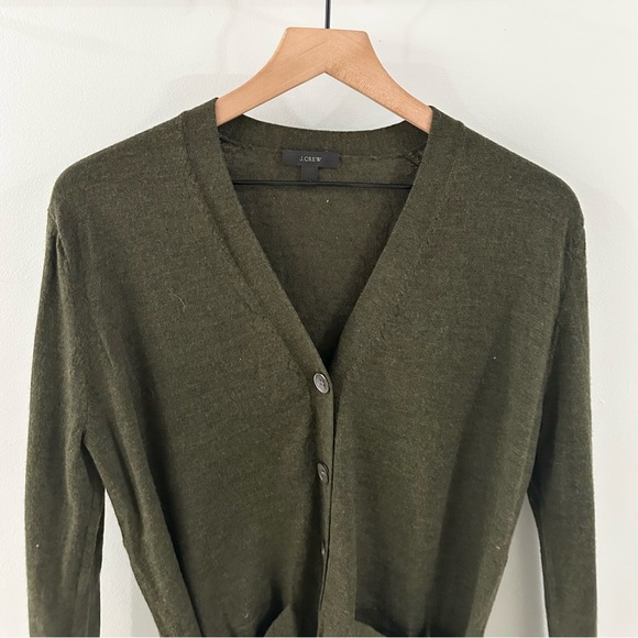 J. Crew Tie Detail Cardigan Green Size XS - Picture 2 of 5